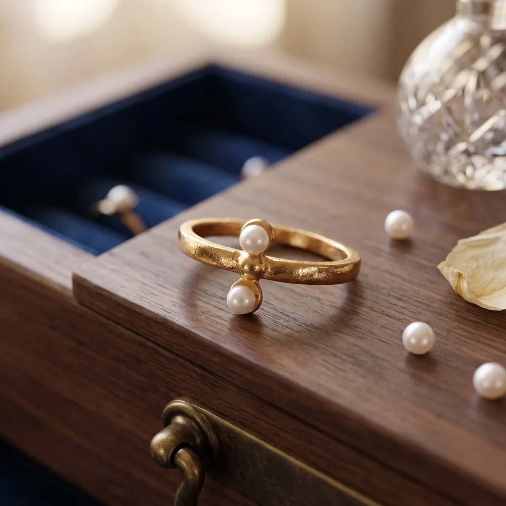 Pearl Bloom Gold-Tone Ring, photo 2
