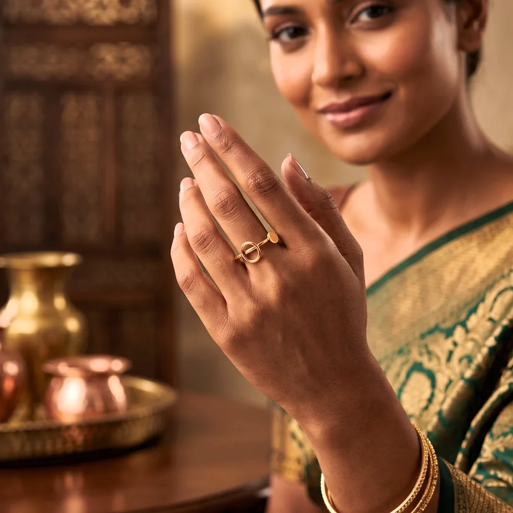 Loop Charm Rose-Gold Ring, photo 4