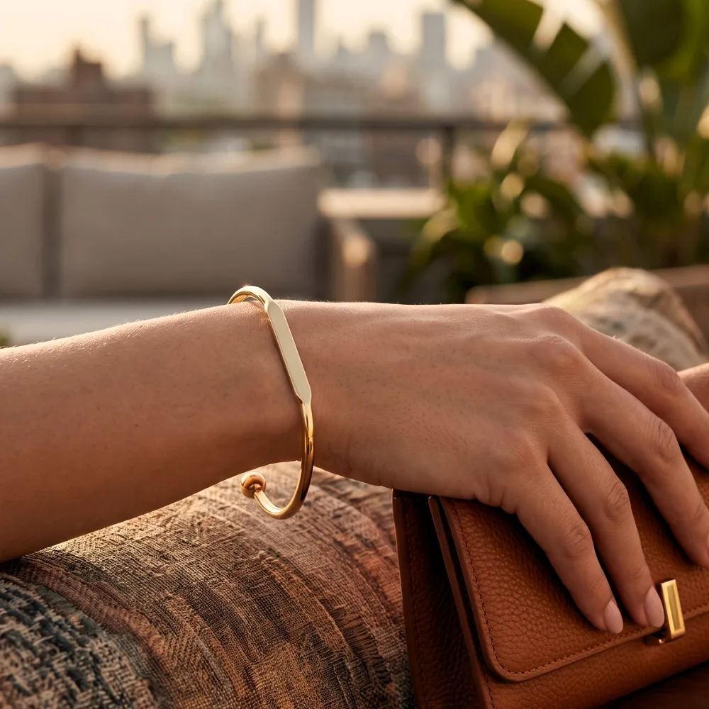 Sleek Bar Gold-Tone Open Cuff Bracelet, photo 3